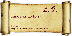 Luncanu Ixion névjegykártya
